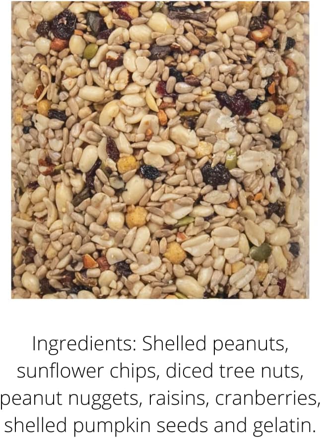 JCs Wildlife Woodpecker Blend Premium Bird Seed 2 lb Small Cylinder with Hole (1 Cylinder)