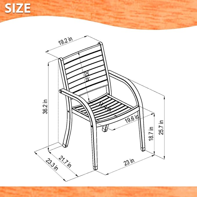Amazonia 7-Piece Patio Dining Set, Dark Teak Finish and Ideal for Outdoors