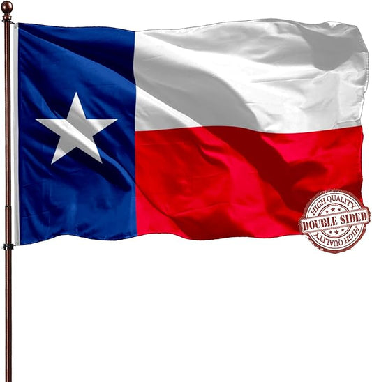Texas State Flag 3x5 Heavy Duty Outdoor Double Sided- 3Ply 240D 4 Rows Stitched- State Of Texas Wall Flag Banner For Truck- UV Fade Resistant With Canvas Header & 2 Brass Grommets