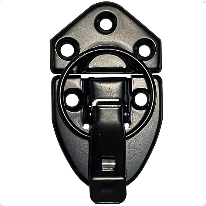 trust4care 3-Pack Hasp and Staple Lock for Steam Room Sauna Spa Wood Wall Panels - Repair Replacement Sauna Accessories, Rust-Resistant Durable Zinc Plated Security Buckle Latch Clamps (Black)