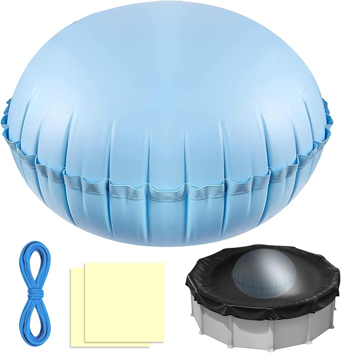 5ft Pool Pillows for Above Ground Pools, Heavy Duty Swimming Pool Air Pillow 0.4mm Thickened Pool Closing Winter Kit Pool Cover Float Balloon with String Repair Tape for Winterizing Ice Equalizer