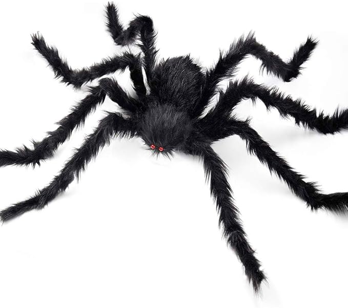 Halloween Giant Huge Spider, 4.1FT Large Foldable Spider Fake Hairy Spider Scary Decorations Halloween Spider Outdoor Yard