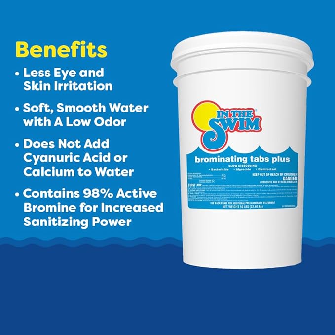 In The Swim Bromine Plus and Chlorine-Free Shock Bundle: Includes 8 Pound Bucket of Bromine Plus and 12 x 1 Pound Bags Chlorine-Free Shock - Effective Low Odor Alternative