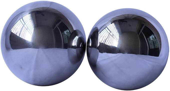 Durable Stainless Steel Gazing Balls Hollow Mirror Globe Floating Reflective Ball Polished Shiny Sphere for Home Garden Pond Outdoor Swimming Pool Decoration (8 Inch)
