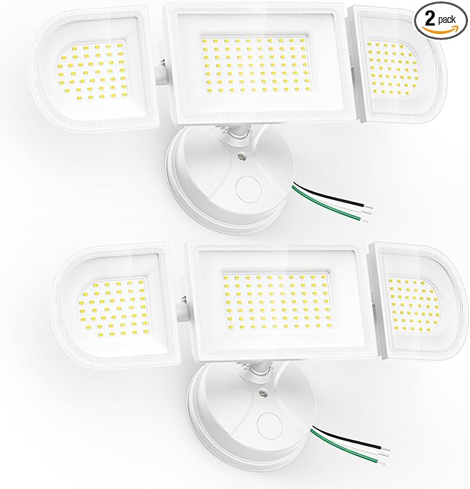 150W Flood Lights Outdoor Waterproof IP65, Exterior LED Floodlights with 3 Adjustable Heads, 15000LM Super Bright Security Lights Fixture, Outside Lights for House, Backyard 2 Pack