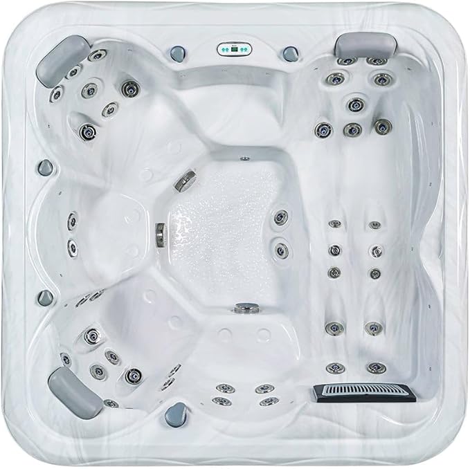 Bueno Spa New York 6 - Person - 49 Jet Hot Tub with New Artic Max Insulation, LED Lights, Ozonator, and Cover