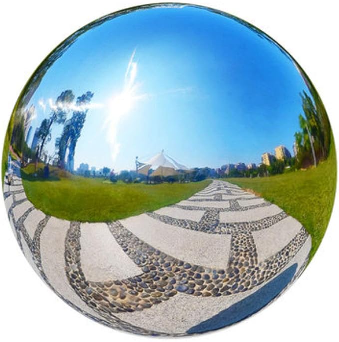 8pcs 2.4-6in Mirror Garden Spheres, Seamless Silver Stainless Steel, Props for Photography, Colorful Home Addition