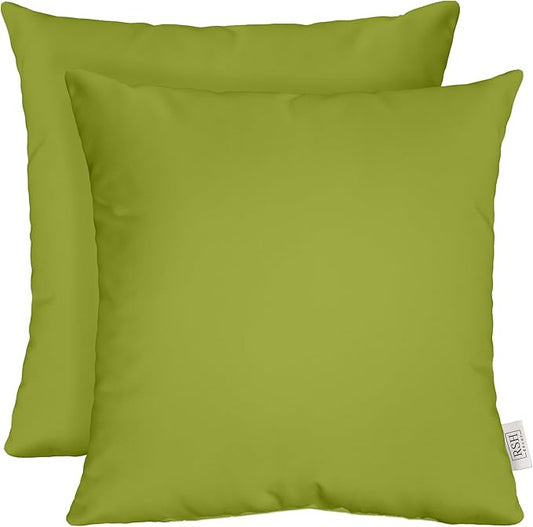 RSH DECOR: Sunbrella Square Throw Pillows Set of 2 | 17" x 17" | Water and Fade-Resistant Performance Fabric | Outdoor Pillow Covers with Down-Alternative Inserts | Canvas Macaw