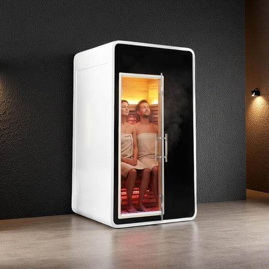 Outdoor Infrared Sauna 2 Person,Luxury Waterproof Red Cedar Sauna, All-in-One, No Setup, No Assembly, 6 Heating Panels, Light Strip, 1950W 120V app Control, Plug & Play Home Spa(0-149℉)