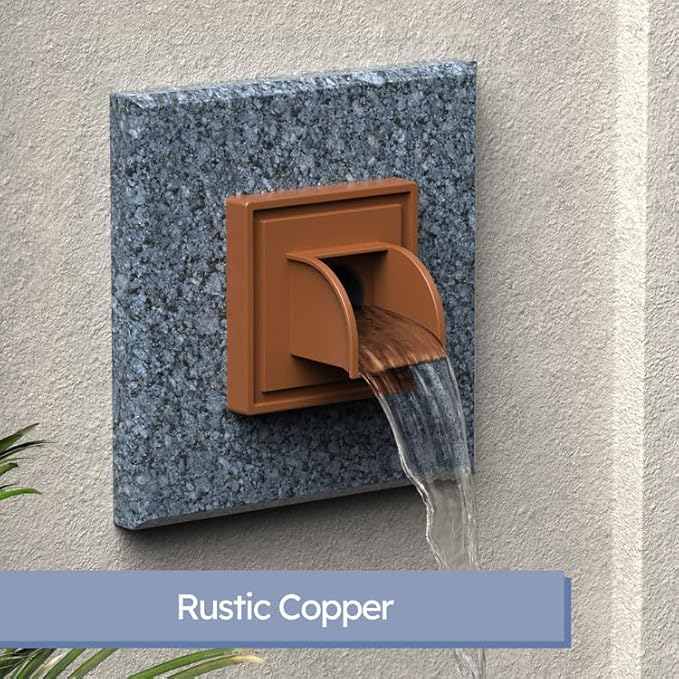 Marcello Square Pool & Fountain Water Feature Spout (Rustic Copper)