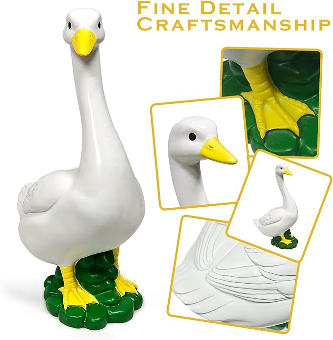 Porch Goose Outfits Garden Statue-Large Goose Statue with Bee Halloween Set Indoor/Outdoor Resin Sculpture, Goose Outfits+20" High Goose Figurine with Costume for Yard Decorations, Gifts for Mom