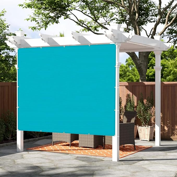 SUNNY GUARD Shade Cloth Custom Size 5x24 FT Sun Shade Screen Fabric Shade Cover Tarp with Grommets for Pergola Backyard Garden, Turquoise(We Customized)