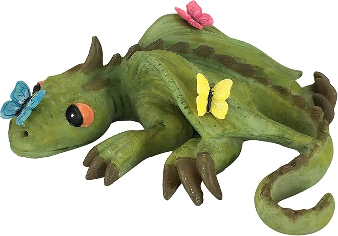 GlitZGlam Cody The Green Miniature Dragon of Azar for Your Fairy Garden/Miniature Garden
