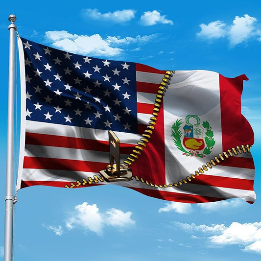 Vintage American America Usa Peruvians Peru Flags For Outside Yard 3x5 Ft Double Sided Printed 100d Polyester Lightweight Garden Welcome Outdoor Banner Brass Grommets
