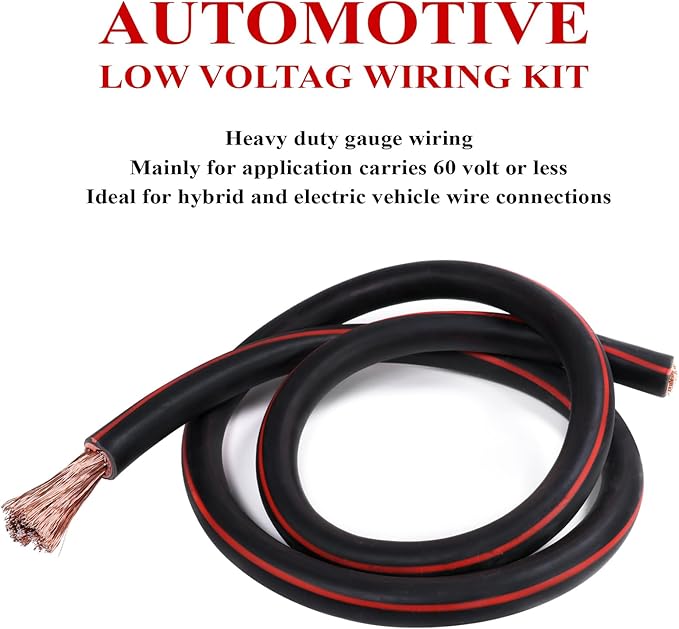 2 Gauge Battery Welding Cable (Black, 2 Feet) - 2 AWG Copper Clad Aluminum Power Wire with M8 & M10 Copper Cable Lug Ends for Auto, Camper, RV, Truck, Solar Low Voltage Jumper Wiring
