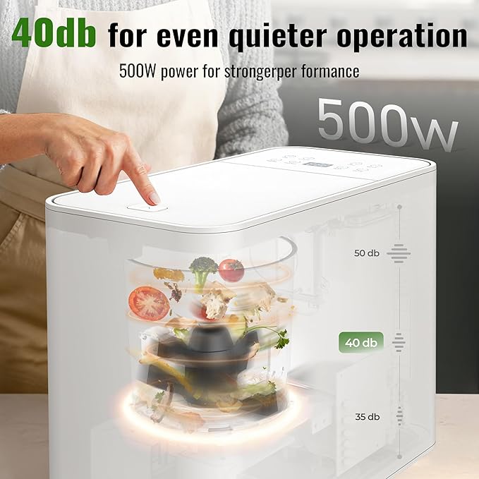 3L Electric Composter for Kitchen, Smart Compost Bin, Odorless|Low Noise|Auto-Cleaning|Fast 4-6H Food Waste to Fertilizer Conversion for Outdoor Use