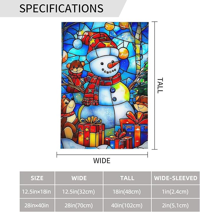 Christmas Snowman Garden Flag Vertical Double Sided Outdoor Yard Flags 12.5x18 Inch Burlap Banners for House Lawn
