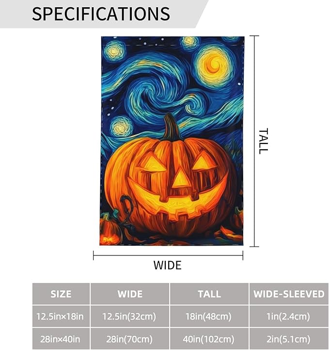 Halloween Pumpkin Garden Flag Vertical Double Sided Outdoor Yard Flags 12.5x18 Inch Burlap Banners for House Lawn