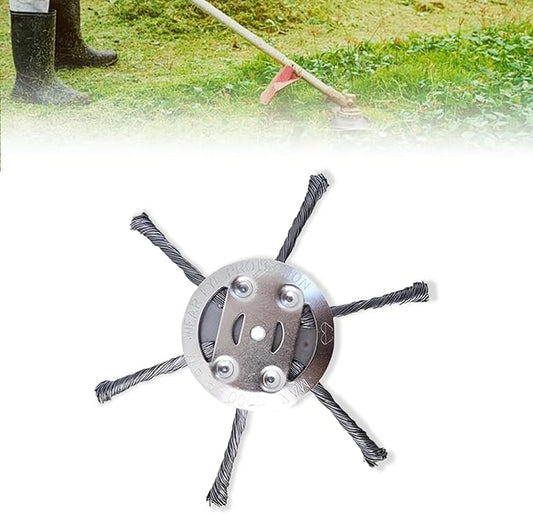 6 Inches Steel Wire Grass Trimmer Head, 2025 New Wire Trimmer Head Replacement for Electric Battery Powered Cordless String Trimmer（ 6 Blade (1)