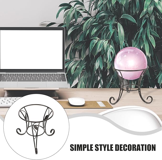 Yardwe Iron Ball Stand Gazing Globe Stand Sphere Holder Metal Crystal Ball Display Stand Glass Bowl Ring Metal Egg Stand for Crystal Ball Globe