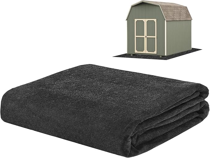 3 mm Thickened Outdoor Storage Shed Mat, 6x8 ft Waterproof Shed Flooring Mat for Patio Furniture Floor Protecting from Wear/Liquid/Dust/Oil, Non-Slip Felt Rubber Rug Pad [Grey]