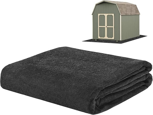 3 mm Thickened Outdoor Storage Shed Mat, 6x8 ft Waterproof Shed Flooring Mat for Patio Furniture Floor Protecting from Wear/Liquid/Dust/Oil, Non-Slip Felt Rubber Rug Pad [Grey]