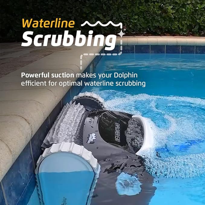 Dolphin 2025 Model Explorer E30 Wi-Fi Automatic Robotic Pool Vacuum Cleaner, Wall Climbing, Waterline Scrubber Brush, Ideal for Inground Pool 50 FT in Length