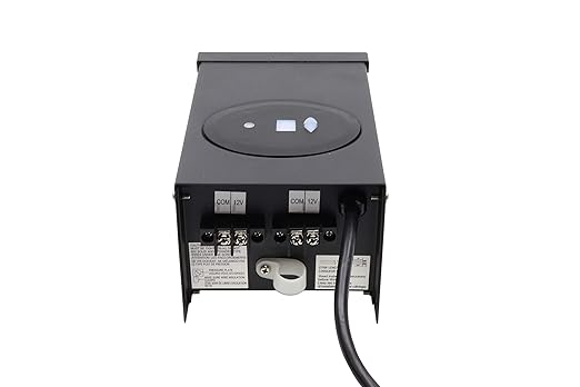 GKOLED ETL Listed 120W Low Voltage Transformer with Photocell and Timer, 120V AC to 12V AC Outdoor Power Pack, Dual Isolated Outputs, for Landscape Lighting Systems, Fully Encapsulated Toroid Core