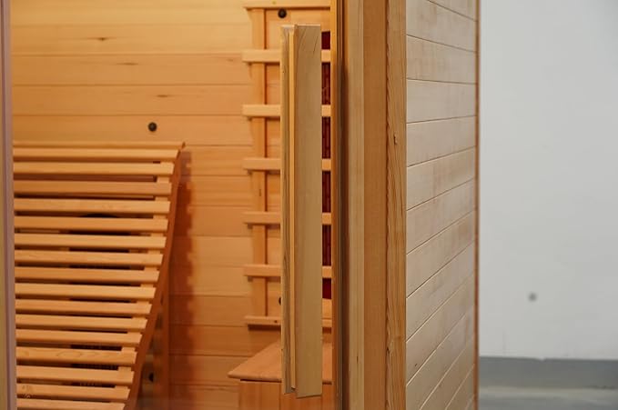 ZONEMEL Infrared Sauna Room with Recliner, 1 or 2 Person Home Sauna, 220V, 2300W, 4 Heating Tubes & Panels, Bluetooth, 4 Carbon Crystal Heating Panel, 7-Color Light, Oxygen Bar
