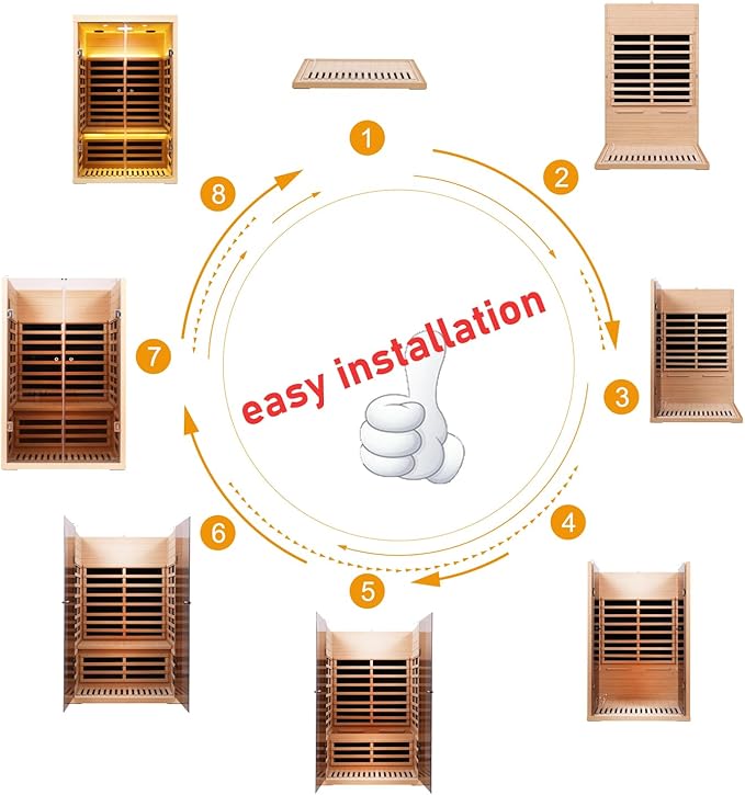 2 Person Infrared Sauna, Hemlock Wood Low EMF Far Infrared Saunas, 1780W/120V Indoor Personal Sauna Room Box with APP Control, Glass Door, Blue-Tooth, LCD, LED Reading Light, 7-Color Light Therapy