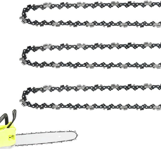 3 Pack 16 Inch Chainsaw Chain 3/8" LP Pitch, 050" Gauge, 56 Drive Links, 16" Chainsaw Chains Low-Kickback Fits for Craftsman, Ryobi, Echo, Greenworks and More