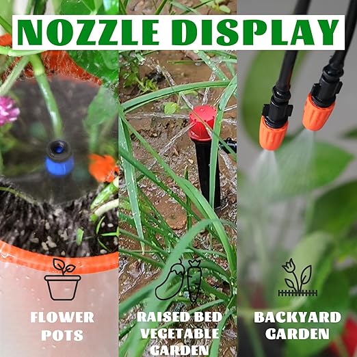 226 Ft Drip Irrigation System Watering System for Outdoor Plants, Greenhouse Sprinkler System Kits, Garden Raised Bed Irrigation Drip Irrigation Kits with 1/2 in,1/4 in Hose