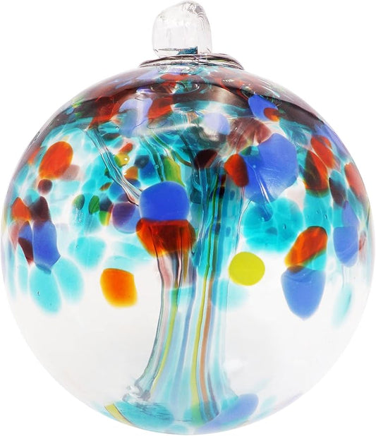 Dale Tiffany Hand Blown Glass, 4" Diameter Devotion, Tree of Life Collection, Witch Globe Hanging Garden Indoor/Outdoor Decorative Ornament Gazing Ball