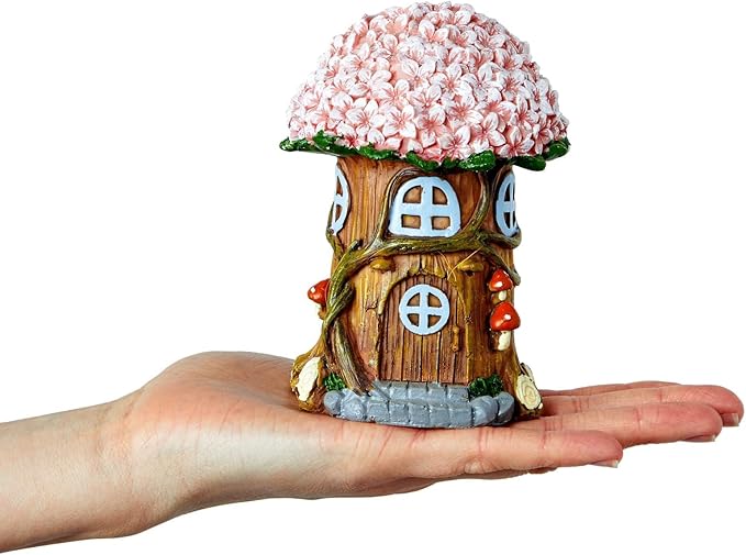 Juvale 8 Piece Miniature Fairy Garden Accessories Outdoor Decor Figurines Kit for Kids, Mini Whimsical Ornaments and Decorations for Patio, House, Garden, Desk, Yard Supplies
