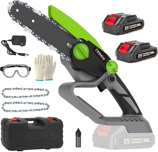 6-Inch Electric Chainsaw Cordless, Lightweight & Portable Chainsaw for Tree Trimming, Pruning, and Small Wood Cutting | 20V Lithium-Ion Battery | Ideal for Home Garden, DIY Projects