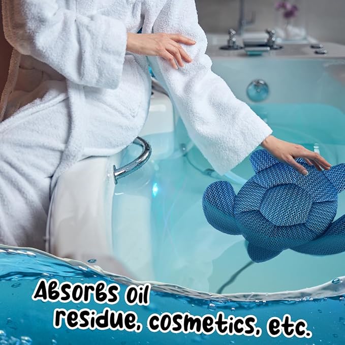 Hot Tub Scum Absorber, Scum Turtle Hot Tub Cleaner Hot Tub Accessories 2 Pack Hot Tub Sponge for Scum Reusable Spa & Pool Cleaner Hot Tub Oil Absorbing Scum Absorber Keeps Water Clean