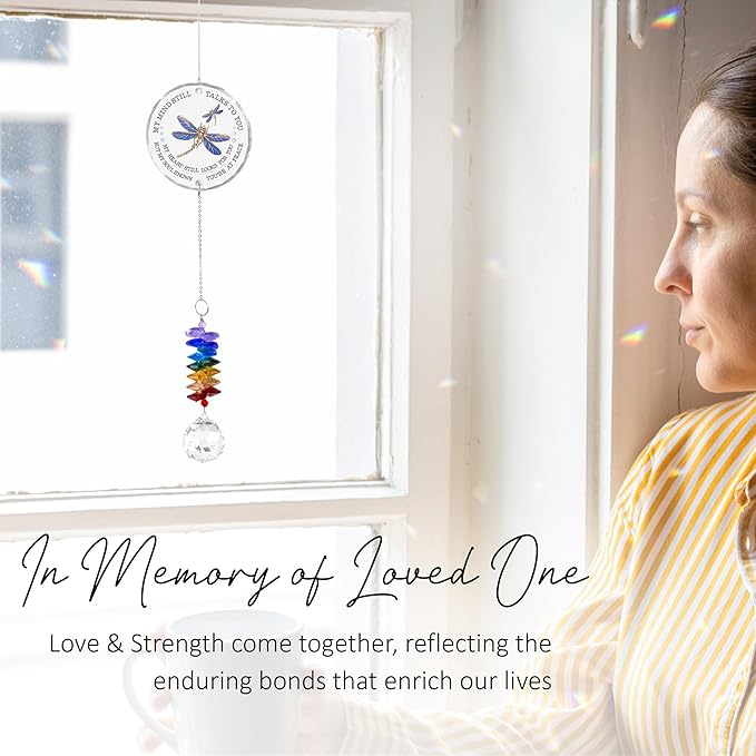 Memorial Suncatcher - Sympathy Gift for Loss of Loved One - Crystal Rainbow Maker - Bereavement Keepsake - Hanging Crystal Decor - Loss of Family Friend Pet - Suncatcher Ornament