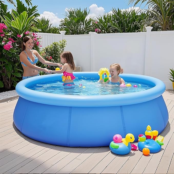 Inflatable Top Ring Swimming Pool, Blue (10ft x 30in)