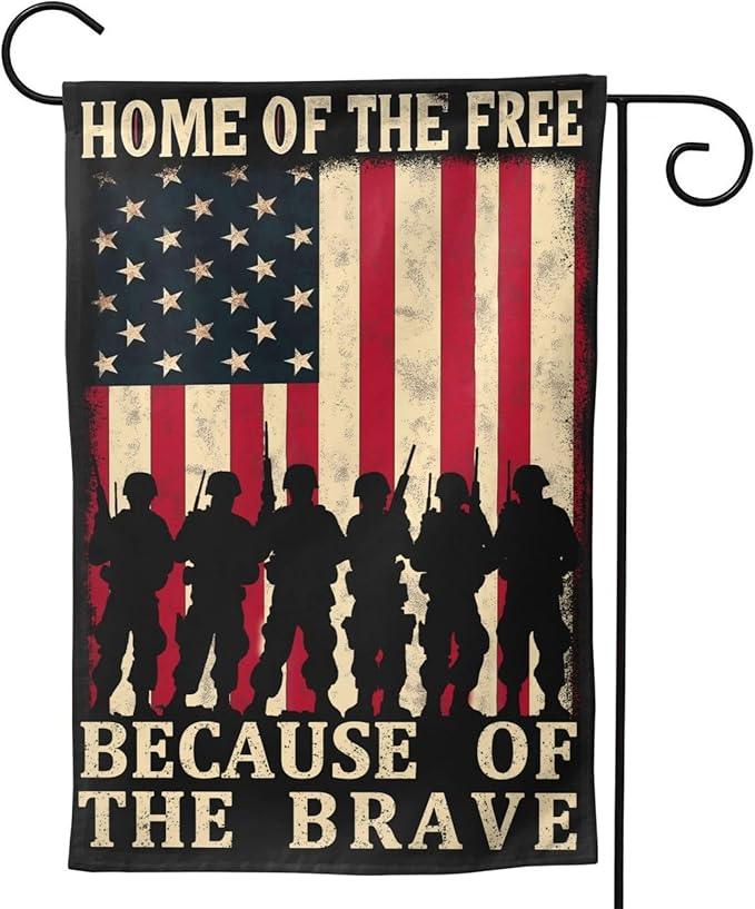 Veterans Day Garden Flag 4th of July Decorations Vertical Double Sided Outdoor Yard Flags 12.5x18 Inch Burlap Banners for House Lawn