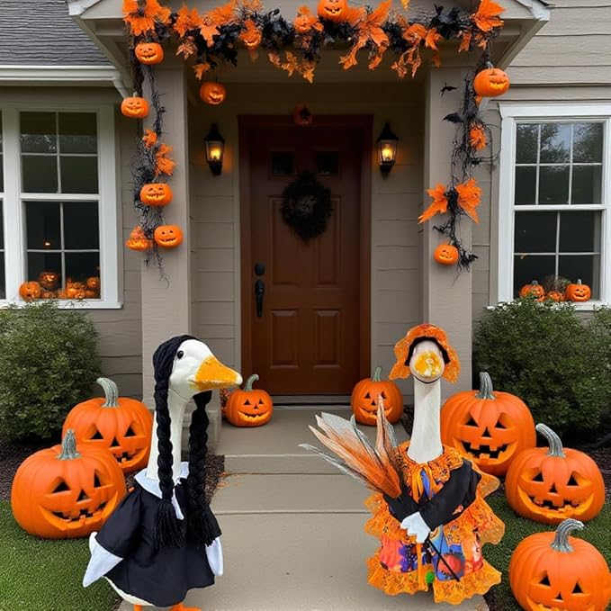 YLYGJGL Halloween Porch Goose Costume Set - 23 Inch White Goose Decor, Carnival Easter Party Outdoor Decoration