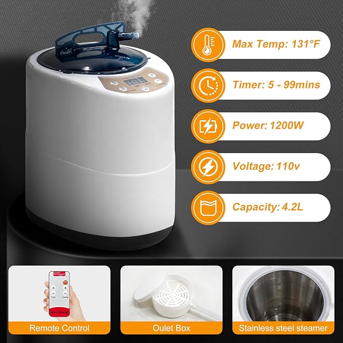 Portable Steam Sauna Box for Home, Personal Sauna Tent for Full Body Spa with 4L Steamer Generator,Sauna Room for Indoor,70.8”x31.5”x31.5”