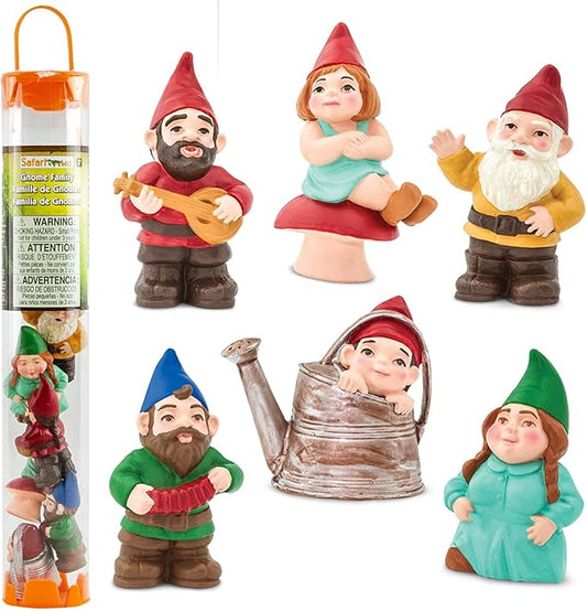 Safari Ltd. Gnome Family TOOB - Hand-Painted, 6 Pieces Lifelike Model Figures - Fun Educational Fantasy Toy for Boys, Girls & Kids Ages 3+