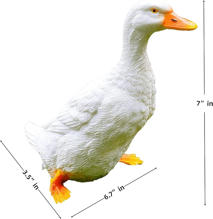 Realistic Duck Statues, Funny Duck Fence Decoration, Resin Duck Decor, Outdoor Animal Statue, Duck Sculpture, Perfect for Home Garden Stairs, Farm, Patio, Backyard (7 in)