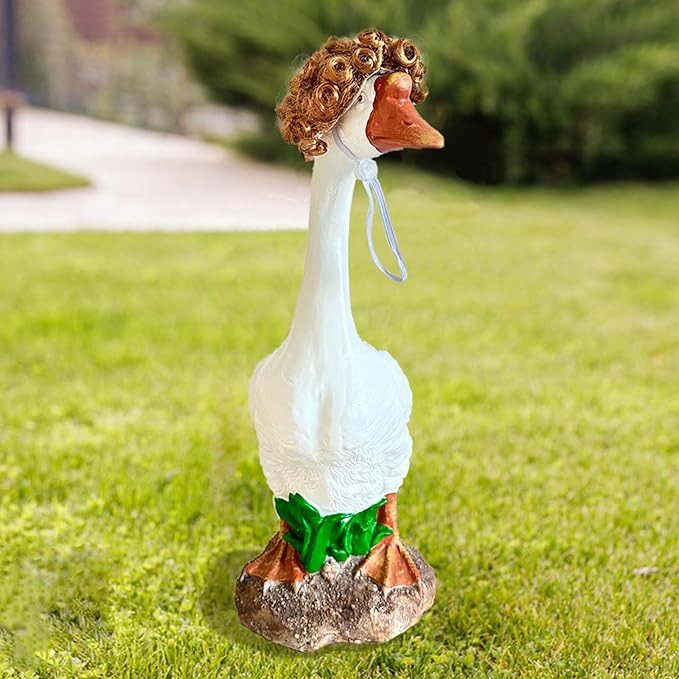 Porch Goose Wigs, Porch Goose Outfits Lawn Goose Statue Accessories for Outdoor Garden Patio Yard Goosey Decor （Style 5）