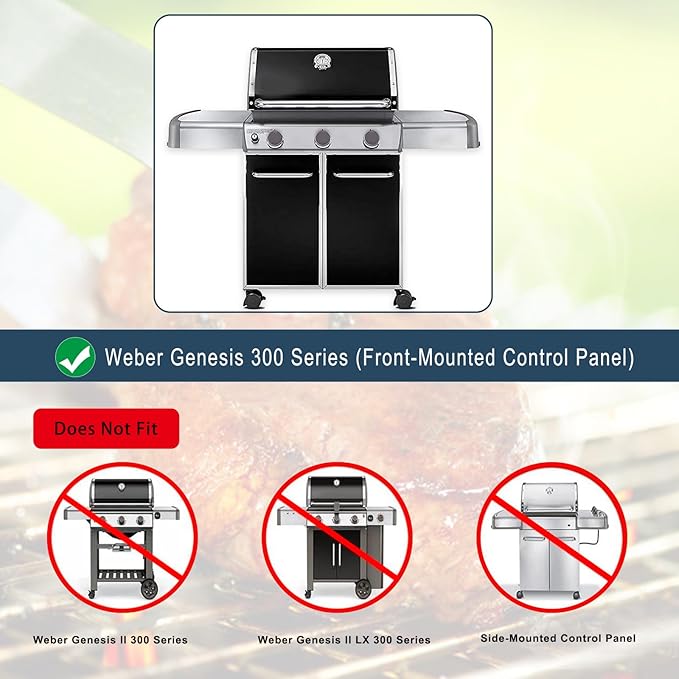 17.5"Flavorizer Bars and 13.26" Heat Deflectors for Weber Genesis 300 Series Grills with Front Control Knob, Genesis S310 S320 S330 E310 E320 E330,for Weber 7620 7621 (7620*5+7622*2, Porcelain Steel)