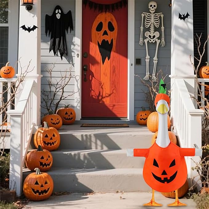 Halloween Pumpkin Porch Goose Outfit Plastic Statue Costume Clothes, for 23" 17" Party Outdoor Patio Yard Lawn Decor