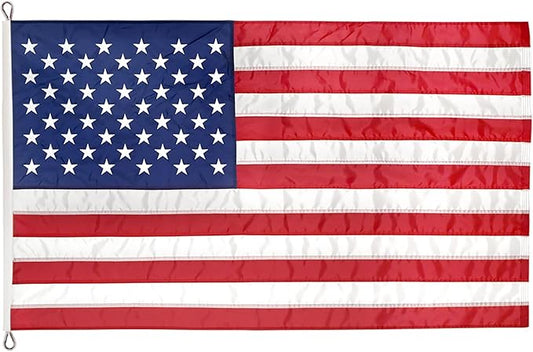 Super Tough 15ft x 25ft Nylon American Flag, Made in the USA, Embroidered Stars, Sewn Stripes