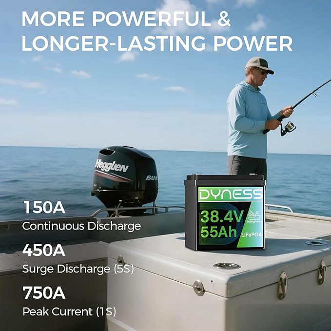 36V 55Ah Trolling Motor Low-Temp Protection LiFePO4 Battery Buit in 150A BMS, Deep Cycle GC2 Lithium Iron Phosphate Battery Perfect for 36V Trolling Motors, Marine, Boat, Home Energy