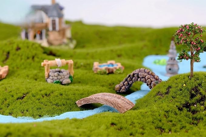 DIY Miniature Resin Bridge for Fairy Garden - Brown Small Bridge Lawn Ornament, Vintage Style, 6.6 x 2.5 cm, Perfect for Dollhouse Decor, Garden Decorations, and Craft Projects
