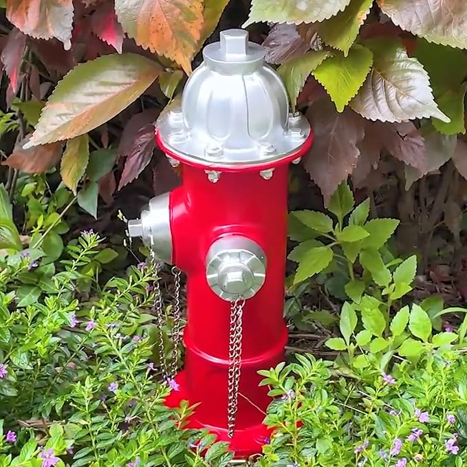 Dog Fire Hydrant Pee Post Statue with 4 Stakes, Puppy Fire Hydrant for Dogs to Pee On Fake Hydrant Statue Pee Post Training Tool Yard Garden Lawn Ornament Outdoor Statue